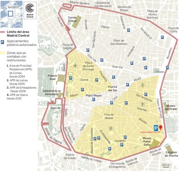 Plano del área A.P.R. Madrid Central